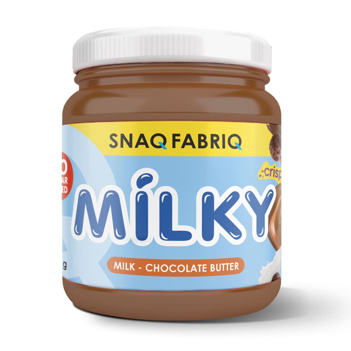 SNAQ FABRIQ Шоколадно-молочная паста без сахара с хрустящими шариками MILKY, 250 гр