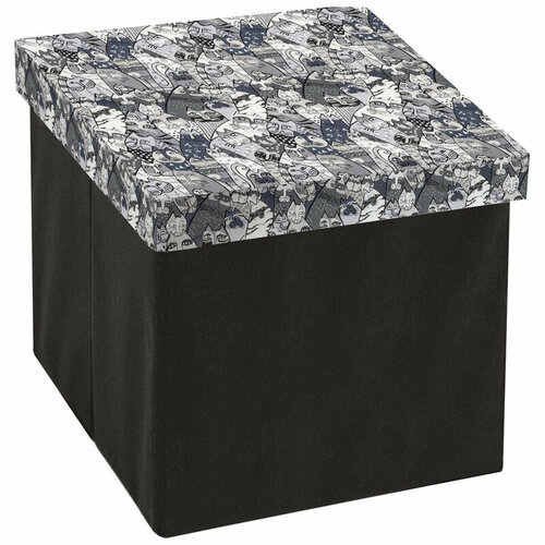 Пуф складной с отделением для хранения 323030 см черный 975₽