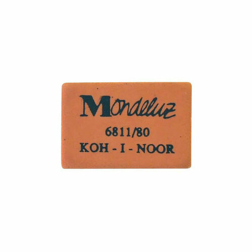 Ластик Koh-I-Noor Mondeluz 80, прямоугольный, натуральный каучук, 26*18,5*8мм, 80 штук, 001457