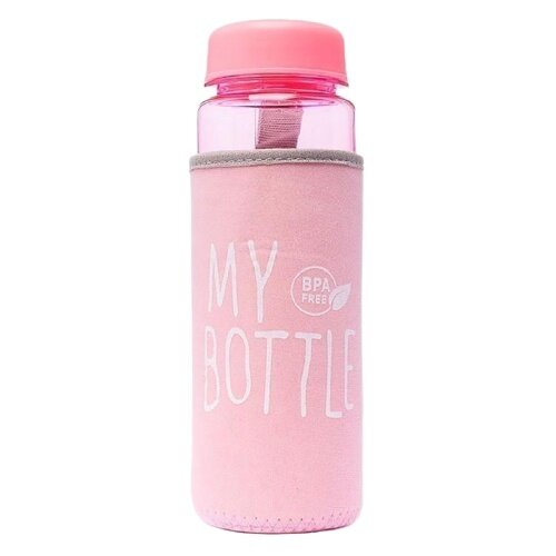 Спортивная бутылка для воды с чехлом для переноски / Бутылка-непроливайка MY BOTTLE 500 мл (светло-розовый)