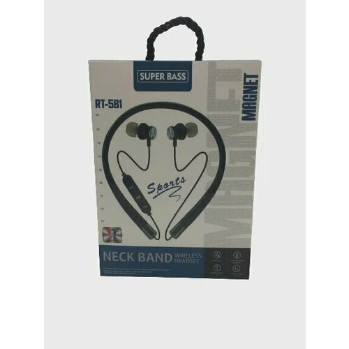 Bluetooth наушникиSuper BassRt-581MagnetSportsNeck band wireless headsetе черный 72500₽