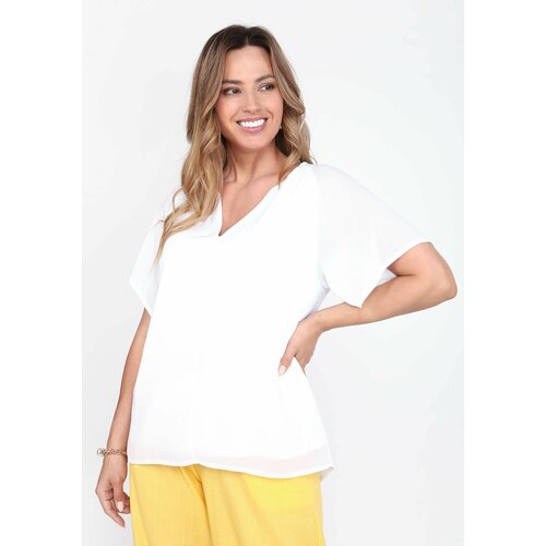 Блуза , повседневный стиль, однотонная, размер 48, белый