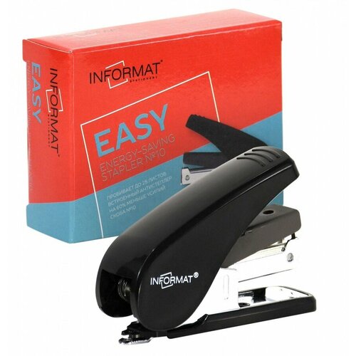Степлер энергосберегающий inформат Easy, №10, до 25 листов, черный, 24шт.