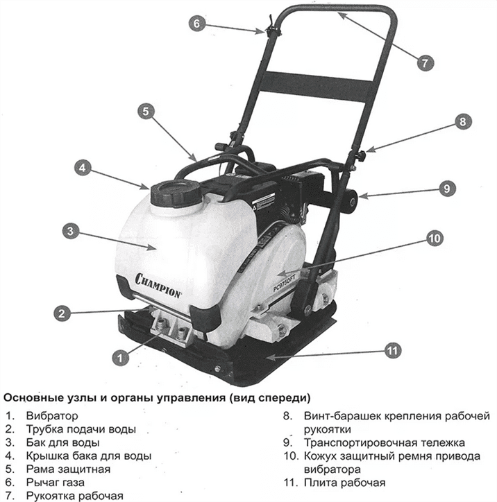 Виброплита бензиновая CHAMPION PC9750FT CHAMPION - фотография № 6