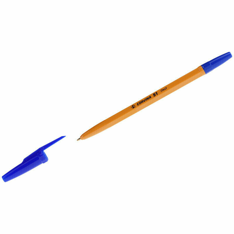 Ручка шариковая Corvina "51 Vintage" синяя, 1,0мм, желтый корпус, 50 штук, 028870