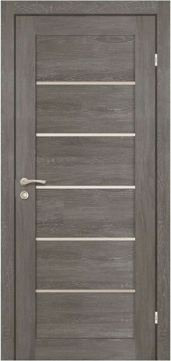 Олови дверь межкомнатная М7 Канзас со стеклом экошпон Дуб графит