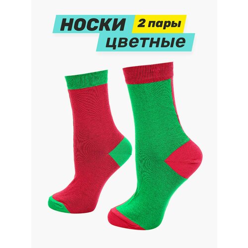 фото Носки big bang socks, размер 35-39, красный, зеленый