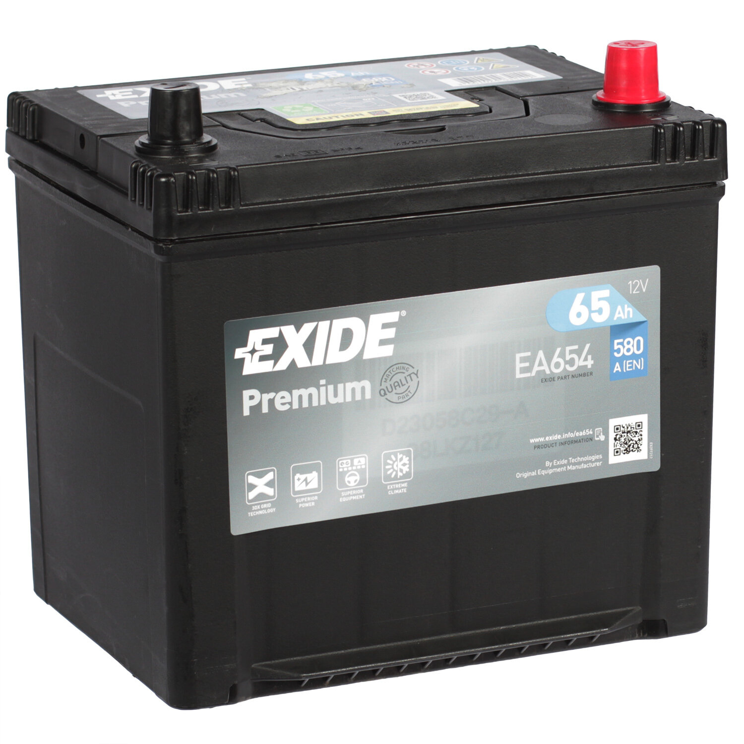 Аккумулятор легковой "EXIDE" Premium 65Ач о/п D23 - фото №16