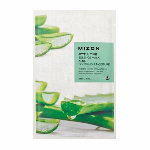 Маска для лица Mizon Joyful Time Essence Mask Aloe тканевая, 23 мл mizon маска тканевая для лица joyful time essence mask pack aloe 23 мл 6 шт