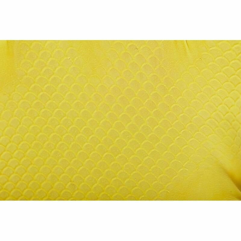 Перчатки резиновые латекс хлопковое напыление желтый р-р М эконом. 771710 - фотография № 7