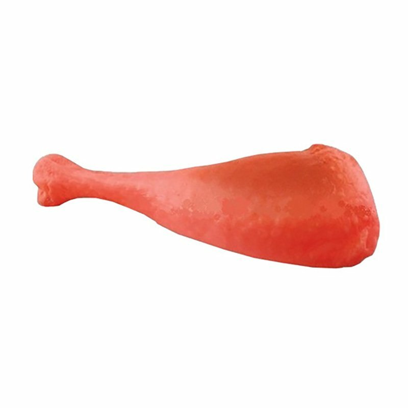 Игрушка для собак зооник Ножка куриная, пластиковая, оранжевая (17 см)