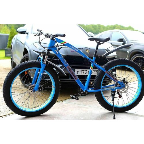 Велосипед Фэтбайк Fatbike на спицах Richiesto ТТ034 21s 26 Стальная рама Для активного отдыха Взрослый Унисекс Подростковый Вездеход темно-голубой 2588500₽