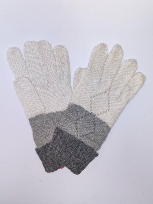 Перчатки , демисезон/зима, вязаные, утепленные, размер OneSize, белый