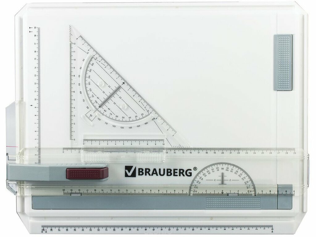 Доска чертежная Brauberg А3, 505х370 мм, с рейсшиной, треугольником и чертежным узлом (210536) - фото №13