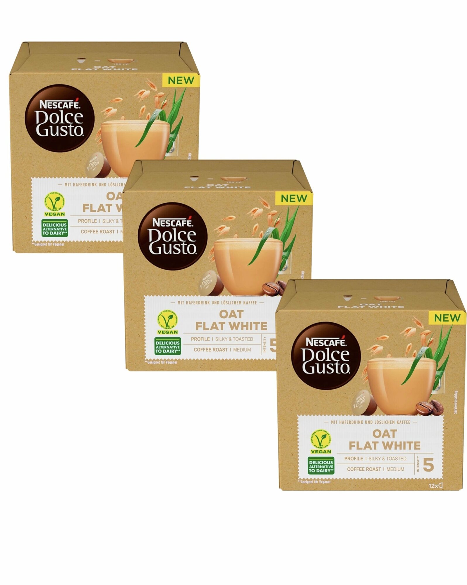 Кофе в капсулах Nescafe Dolce Gusto Vegan Oat Flat White 12 капсул 3 упаковки