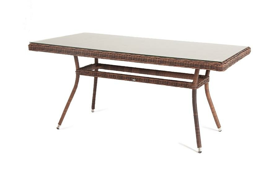 Стол 4SIS "Латте" обеденный стол из искусственного ротанга 140х80см, цвет коричневый арт. YH-T4726G brown - фотография № 5