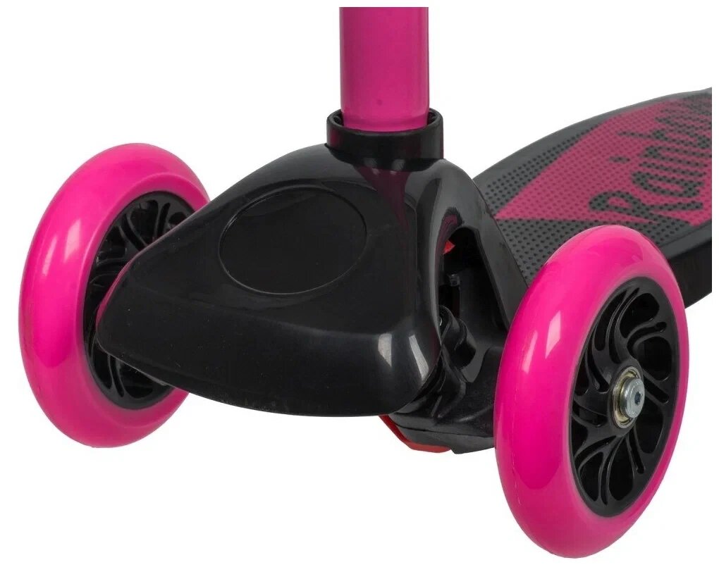 Самокат Novatrack Rainbow Car Girl Pro детский 3-кол. фиолетовый/черный (120CGP.RAINBOW.VT20) - фото №5