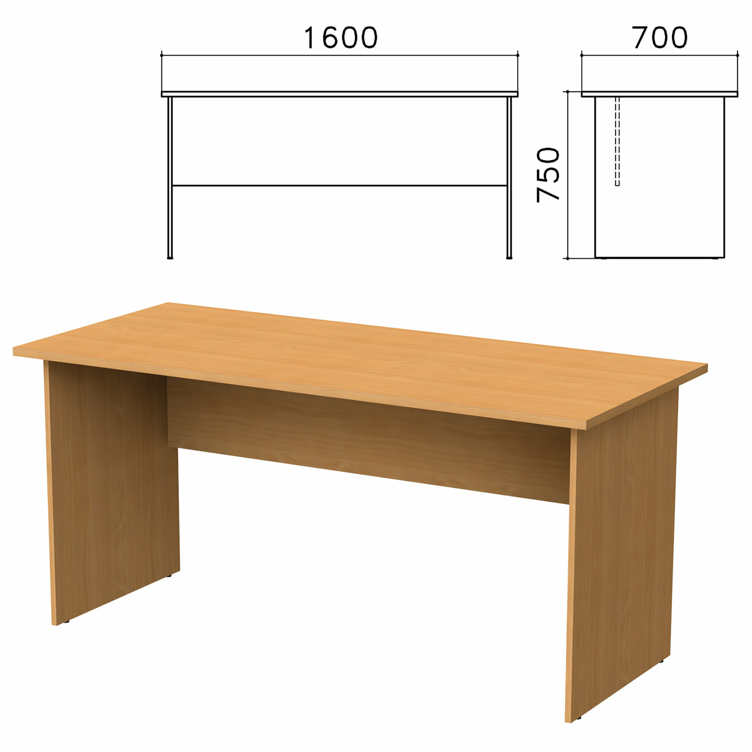 Стол письменный "Монолит", 1600х700х750 мм, цвет бук бавария, СМ3.1 - фотография № 2