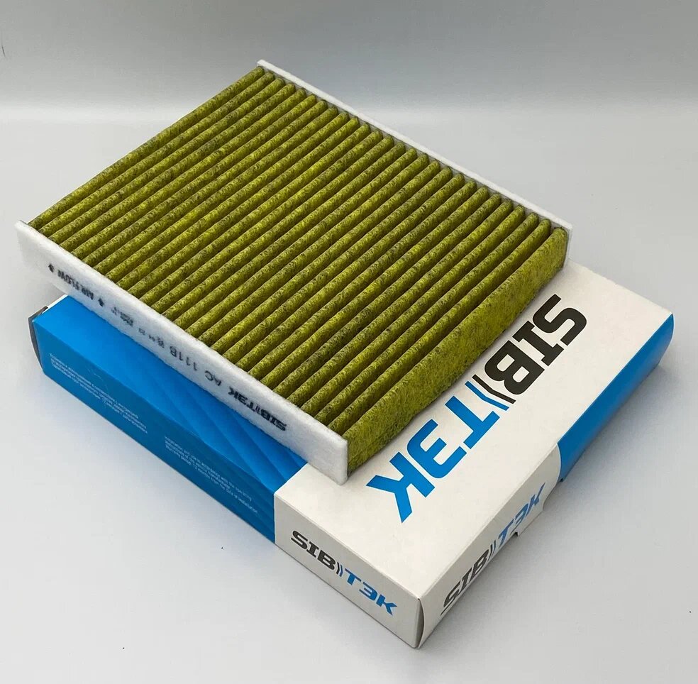 фото Фильтр салонный Антибактериальный SIBТЭК AC111B. LEXUS ES, RX, TOYOTA C-HR, Camry VIII, Corolla, Fortuner II, Prius / Prius+, RAV 4 V.