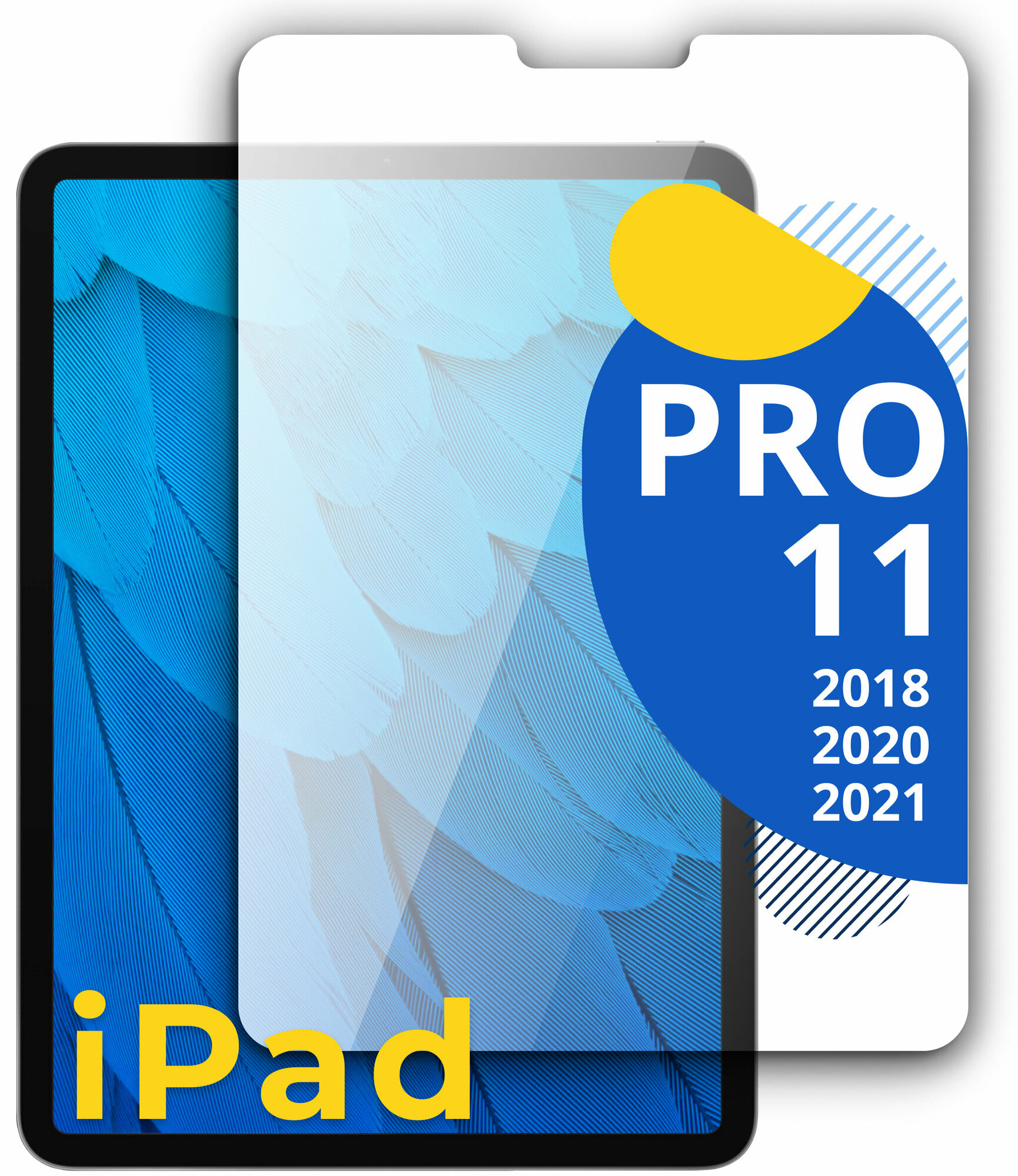 Защитное противоударное стекло для планшета Apple iPad Pro 11 (2018 2020 2021) / Полноэкранное стекло на планшет Эпл Айпад Про 11 / Прозрачное