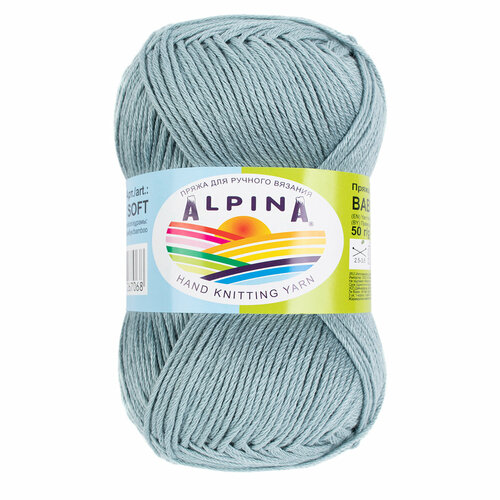 Пряжа ALPINA "BABY SUPER SOFT" 50% хлопок, 50% бамбук 50 г 150 м №14 мятный