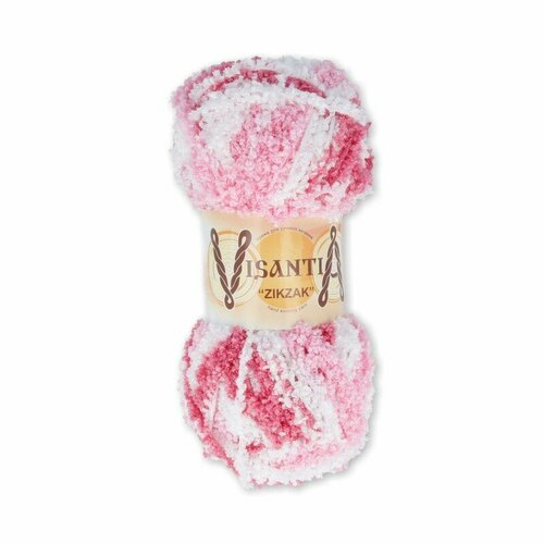 фото Пряжа visantia "zikzak" 100% полиэстер 100 г 100 м №4336 розовый-малиновый