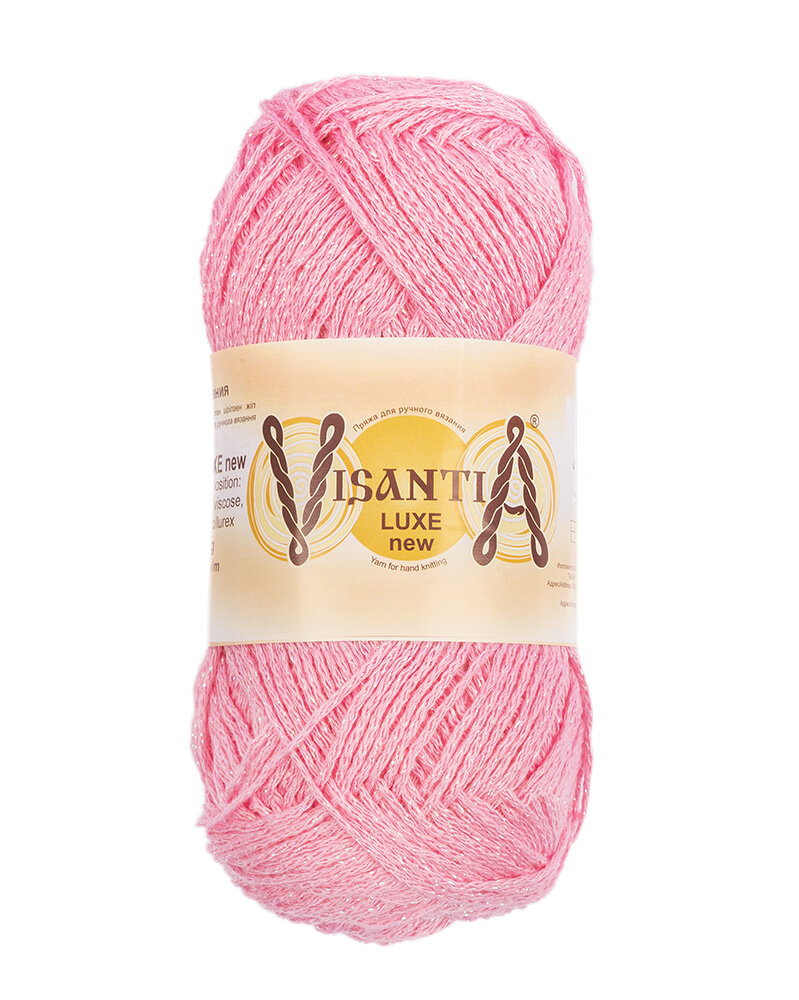 Пряжа VISANTIA "LUXE new" 85% вискоза, 15% люрекс 100 г 240 м №06 розовый