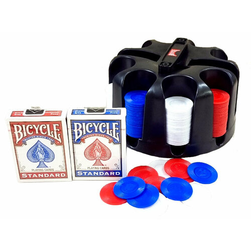 Покер Bicycle Покерный набор Bicycle Revolving Poker Chip Rack на 200 фишек 10pcs set upscale poker chips set clay embedded iron baccarat texas hold em professional poker chip poker