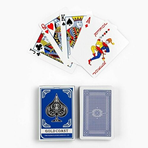 Карты игральные бумажные Gold Coast 55 шт 260 гм2 синие 57 х 87 см 476₽