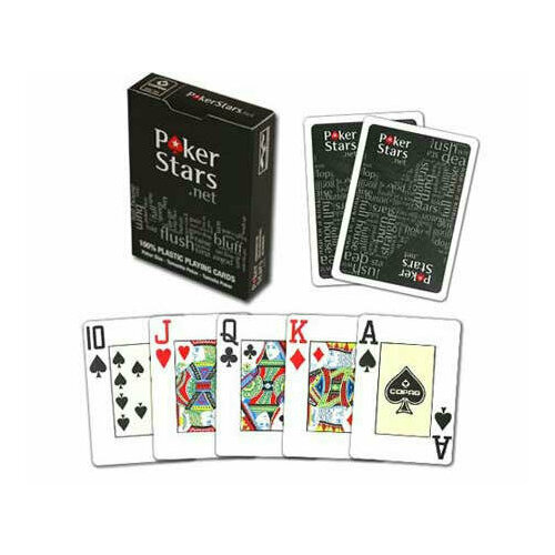 Noname Карты Pokerstars черные 54 пластиковые 63*88мм (100% пластик) карты игральные pokerstars чёрные