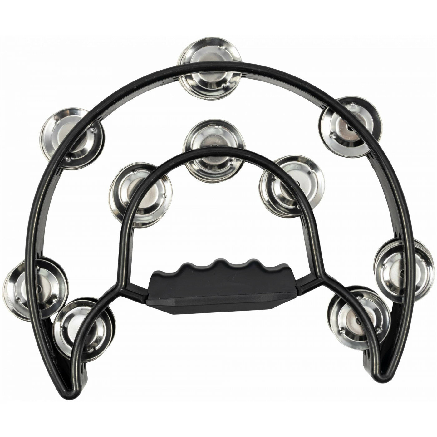 фото EASTTOP DF103 BLACK Пластиковый тамбурин "Полукруг", 10 пар сдвоенных джинглов, цвет черный