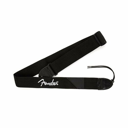 Ремень для гитары FENDER BLACK STRAP/WHITE LOGO