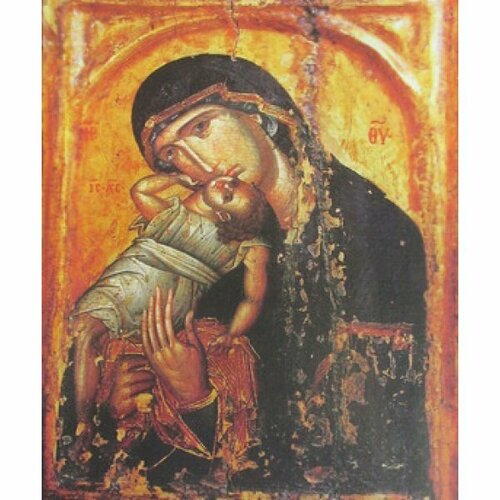 Икона Божья Матерь Взыграние Младенца (копия старинной), арт STO-010 икона божья матерь взыграние младенца арт ирп 908