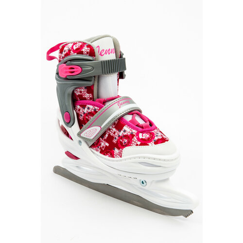 Коньки раздвижные хоккейные фигурные CALAMBUS Jenny ICE белый/розовый размер 30-33