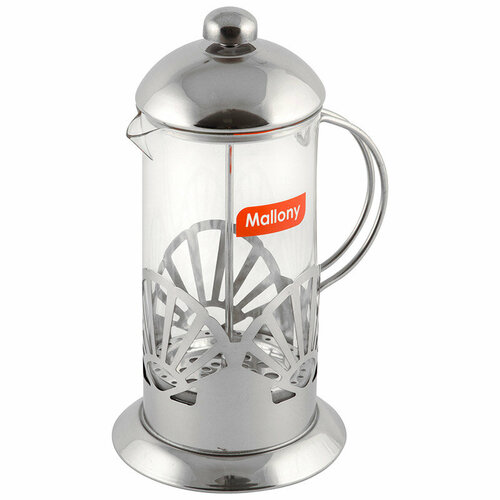 Чайник/кофейник (кофе-пресс), LAVELLO, из жаропрочного стекла, объем 1000 мл, в корп из нерж стали