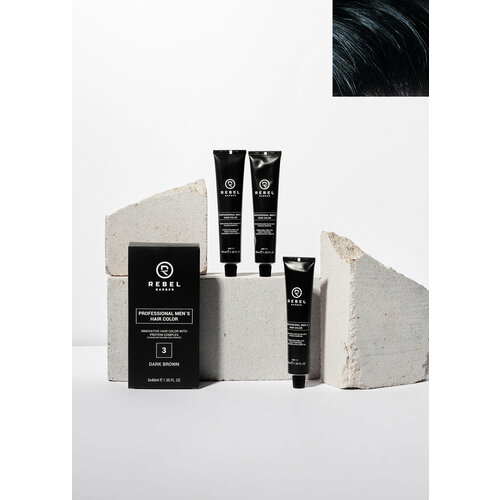 Профессиональная мужская краска для волос REBEL BARBER Dark Brown 3 3 х 40 мл 1350₽