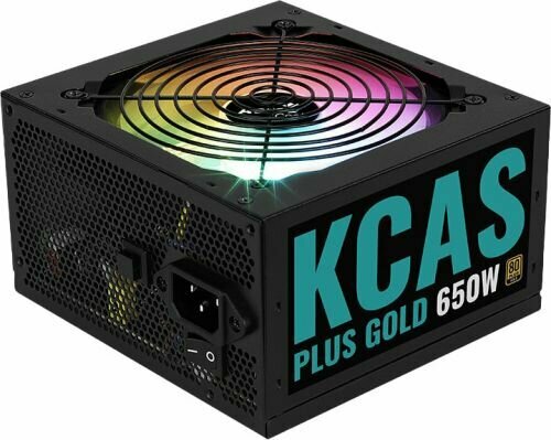 Блок питания ATX AeroCool KCAS PLUS GOLD 650W 4710562759204 650W, APFC, Fan ARGB 12cm, 80+ Gold