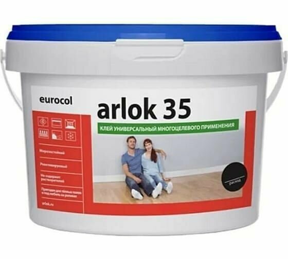 Водно-дисперсионный клей 35 Arlok (1,3 кг) eurocol для напольных покрытий - фотография № 2