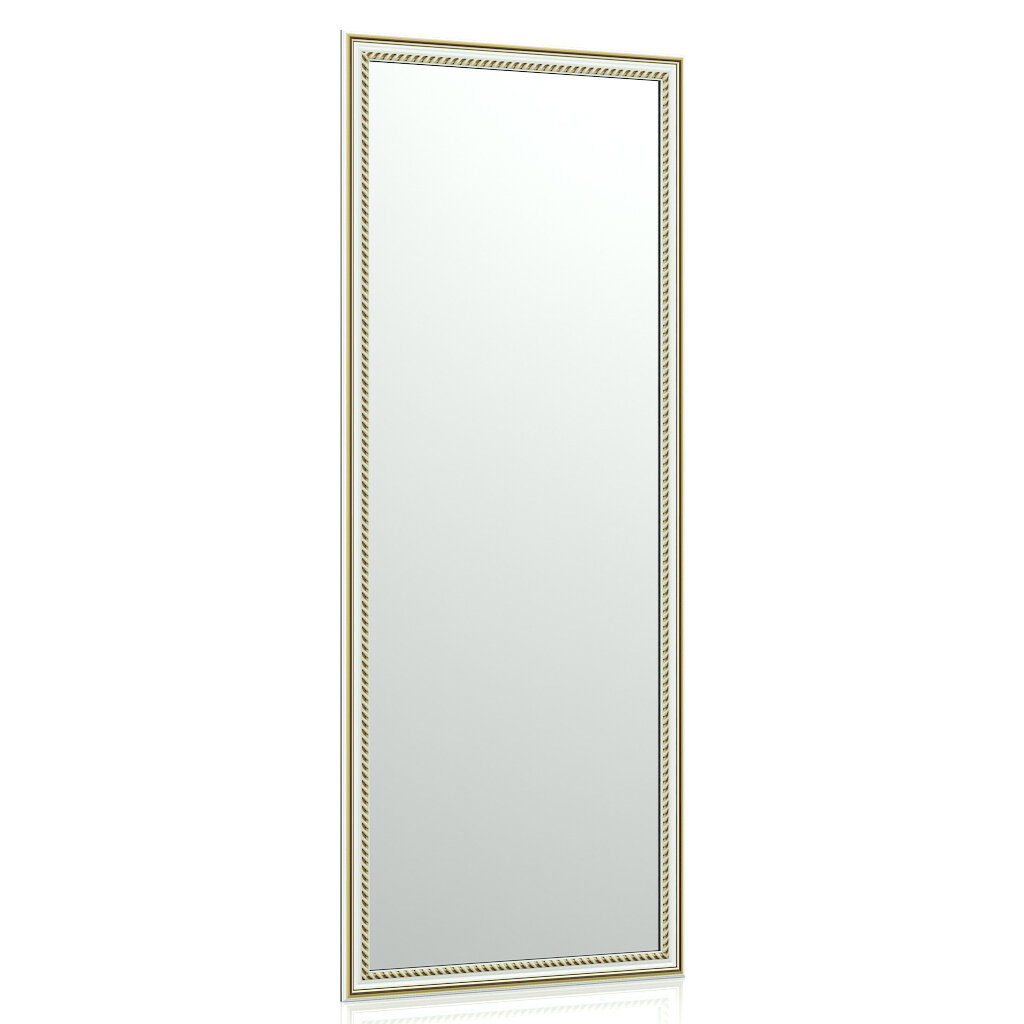 фото Зеркало 120 белая косичка, ШхВ 40х100 см, зеркала для офиса, прихожих и ванных комнат, горизонтальное или вертикальное крепление