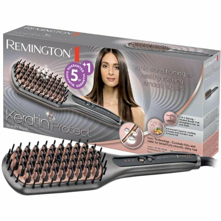 Расческа-выпрямитель Remington Keratin Protect Staight Brush CB7480