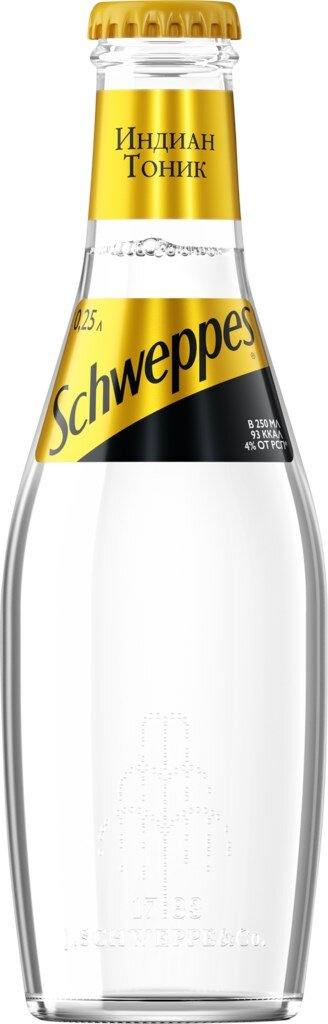Газированный напиток Schweppes Indian Tonic (Швепс Индиан Тоник) 0,25*15шт стекло Грузия - фотография № 2