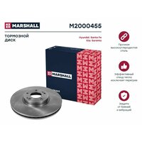 Тормозной диск передний MARSHALL M2000455 для Hyundai Santa Fe II (CM) 06-, Kia Sorento II (XM) 09- // кросс-номер TRW DF6222 // OEM 517122B700