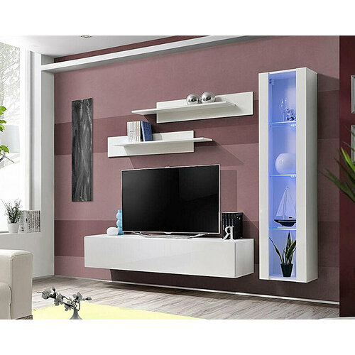 Модульная гостиная Лана 22 МДФ белая 210x170 37000₽