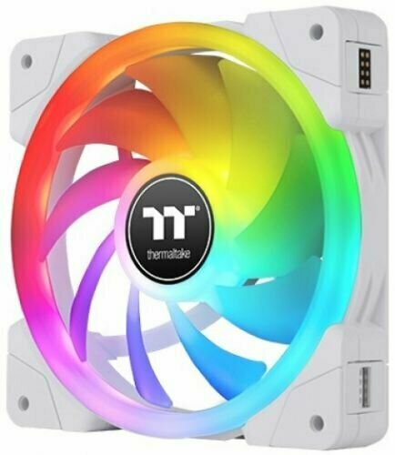 Вентилятор в корпус Thermaltake CL-F162-PL14SW-A SWAFAN EX14 RGB PC Cooling Fan White TT Premium Edition 3 Pack/Fan/14025/PWM 500~2000rpm/magnetic terminal/LED software control/White - фото №2