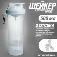 Шейкер SmartShake SLIM 500ml - 2% PURE WHITE