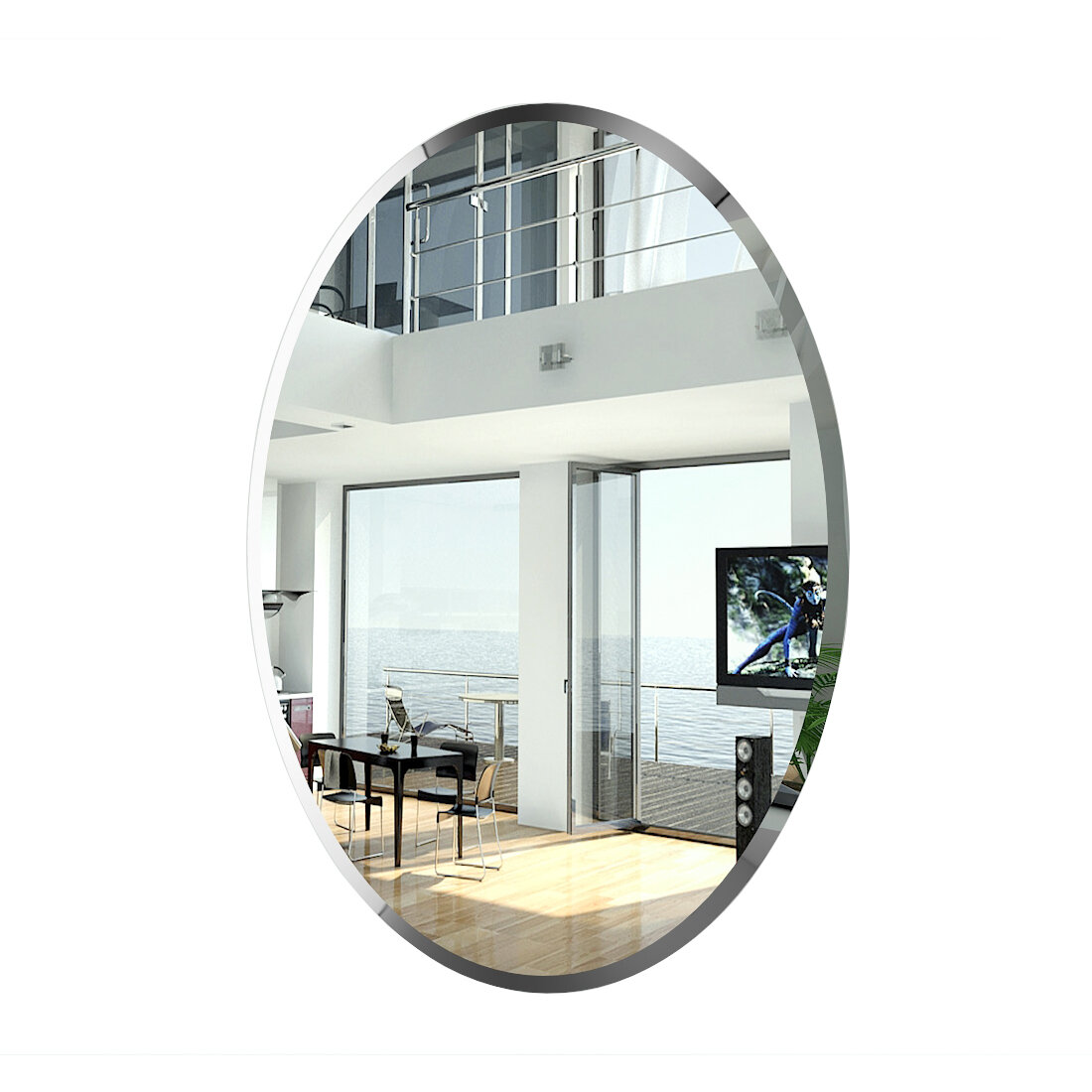 фото Зеркало 061Ф, ШхВ 50х70 см, зеркало с полным фацетом, толщина зеркала 4 мм, горизонтальное или вертикальное крепление