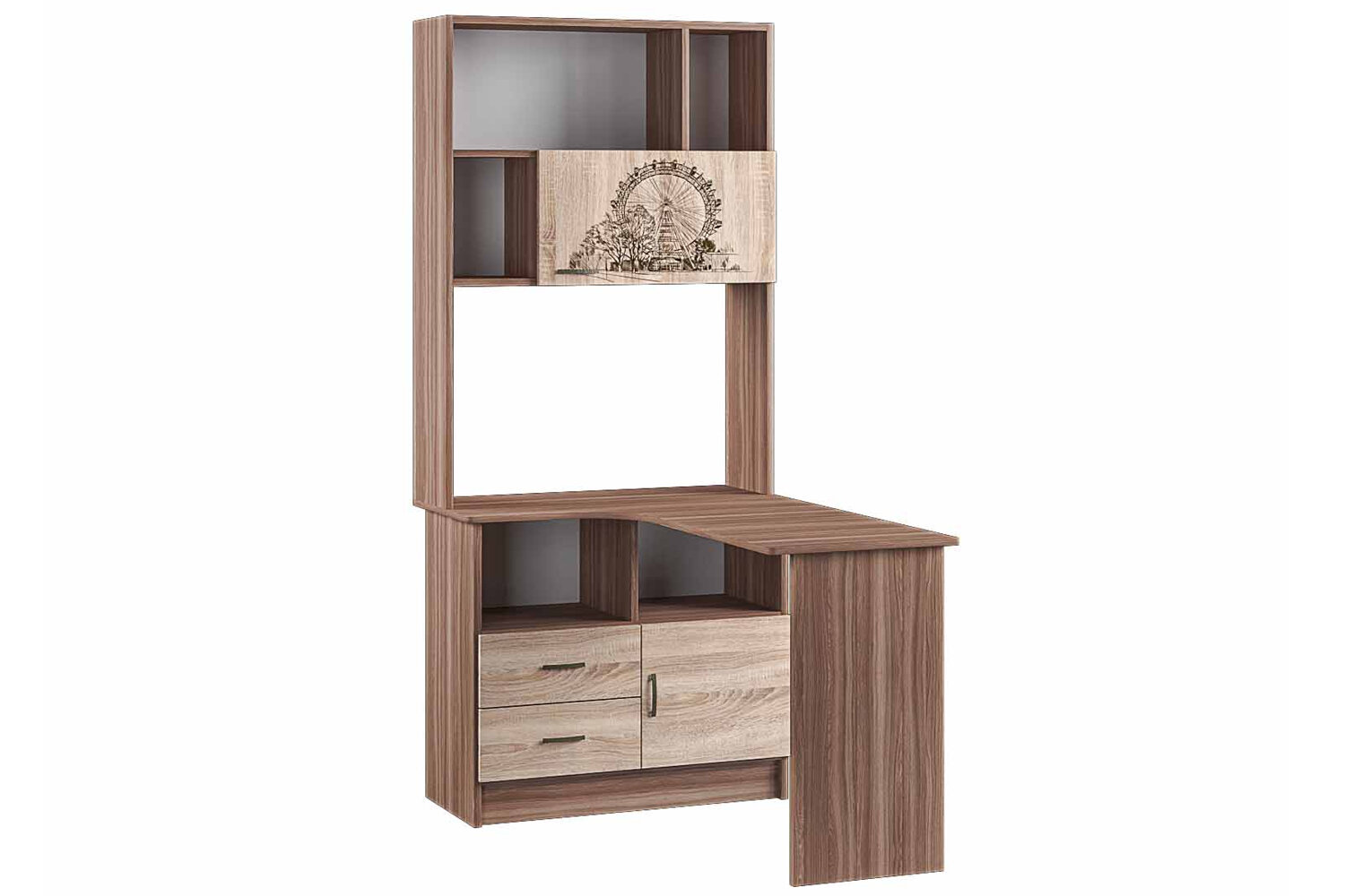 фото Стол угловой универсальный Тэкс Орион (85х195х120см) ясень шимо/дуб сонома