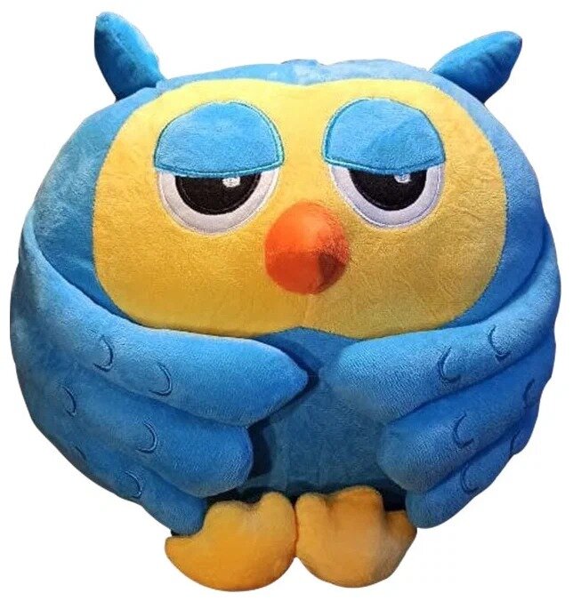 Мягкая Игрушка Сова подушка с пледом 3 в 1, 50 см, цвет - Синий