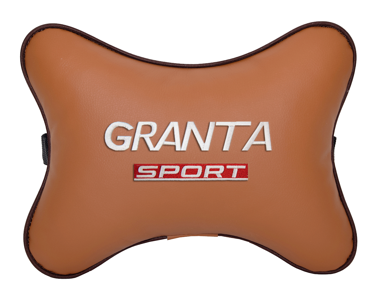 Подушка на подголовник экокожа Fox с логотипом автомобиля LADA GRANTA SPORT