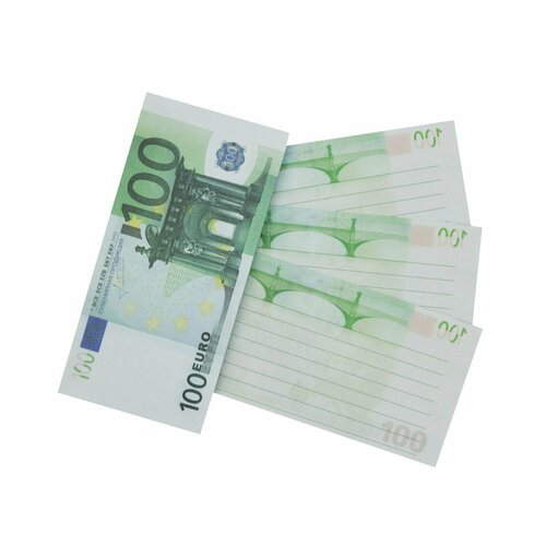 Блокнот для записей и заметок в линейку отрывной пачка денег 100 евро